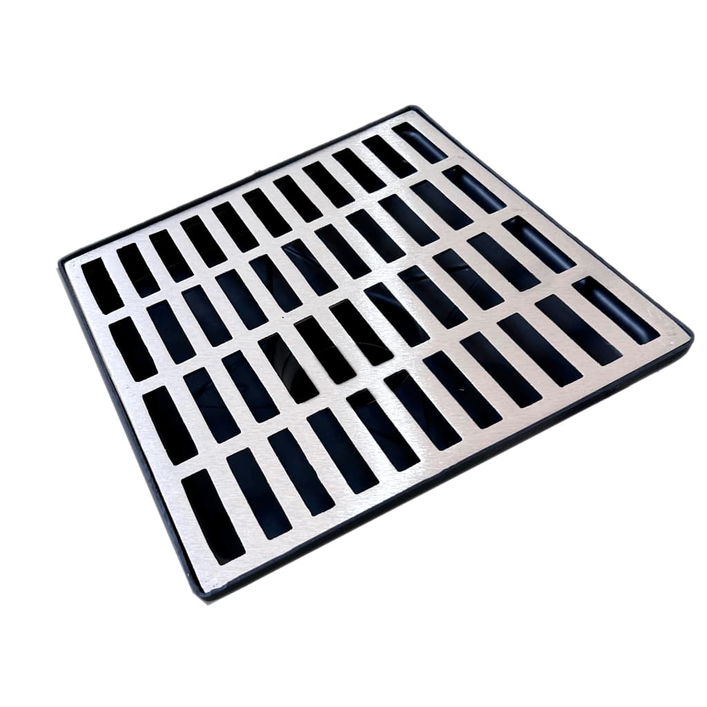 Ralo Linear Guvi 30x30cm Grelha Aluminio com  Coletor Saída Fundo 100mm / 75mm + Tela Alumínio