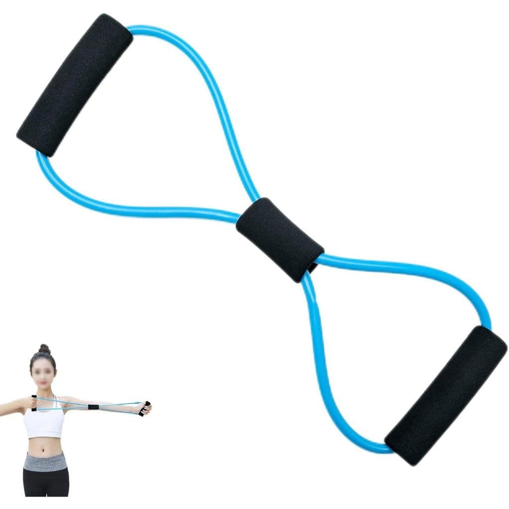 Extensor Elástico Yoga Pilates Equipamento Fitness Ajustável Forte em 8 Liveup Sport Azul