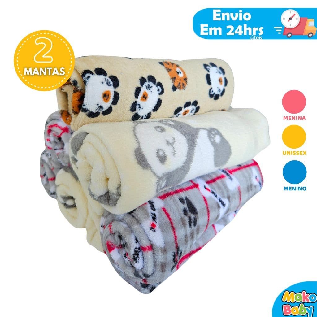 Manta Coberta Bebê Microfibra Estampada 1,00 x 0,80m Menina Menino Mantinha Infantil Antialérgico