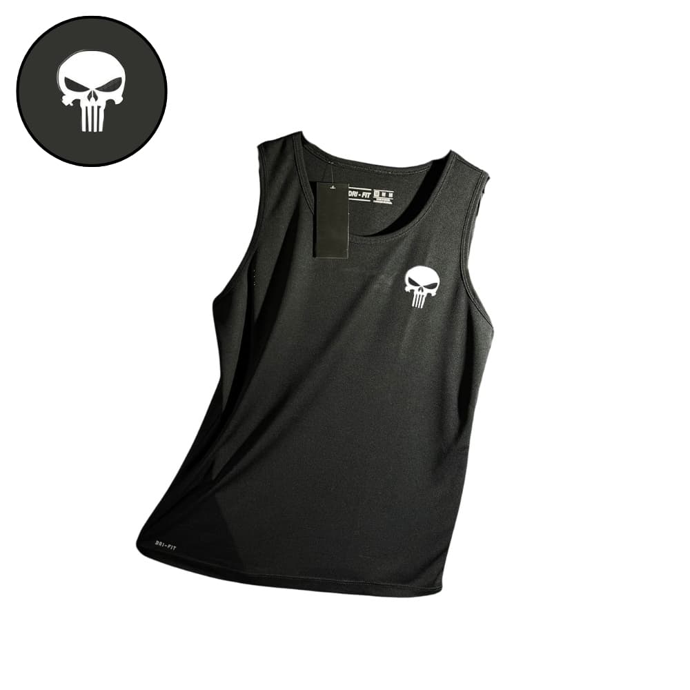 Regata Dry-Fit Masculina - JUSTICEIRO - Academia Corrida Crossfit Skate Basquete