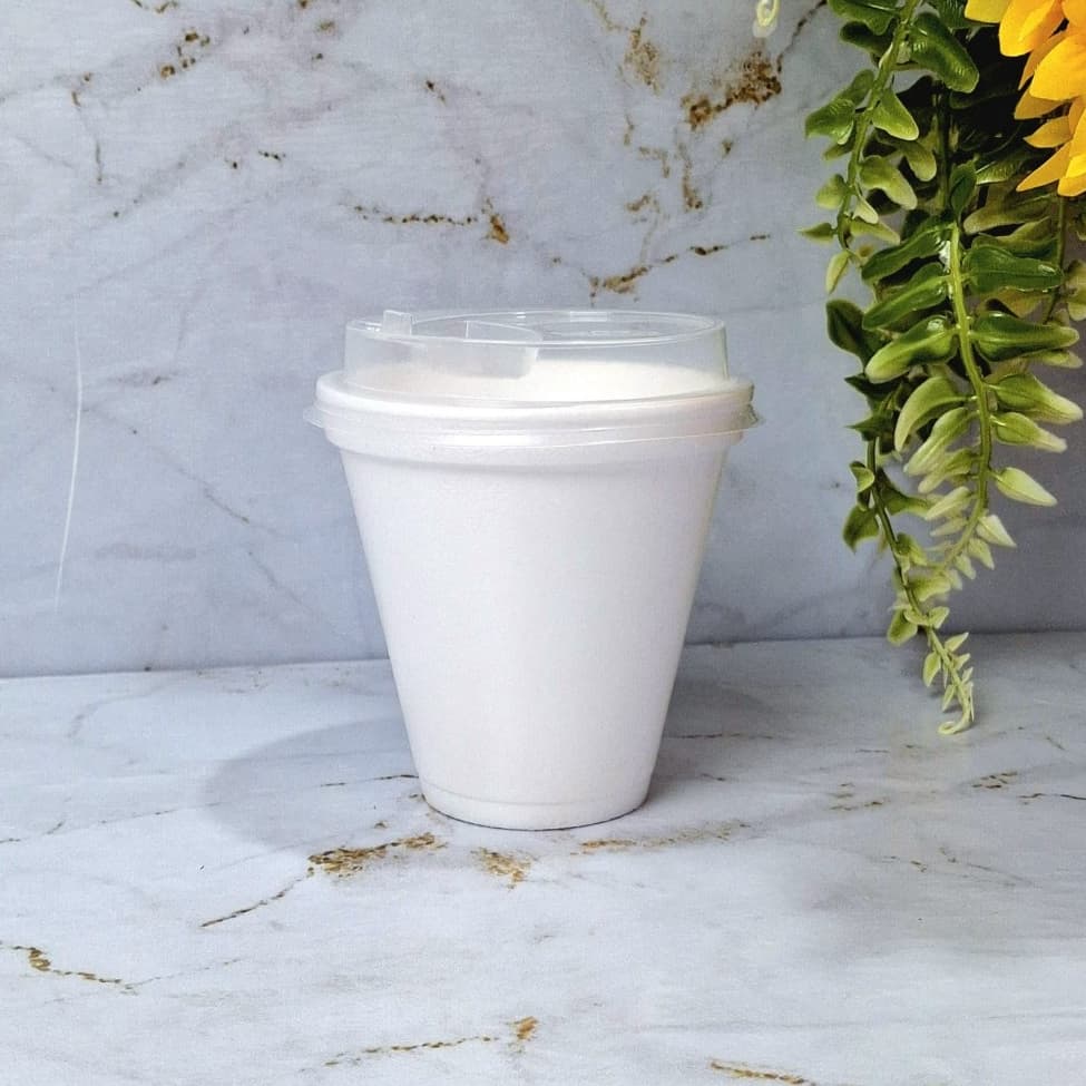 Copo 200ml Térmico de Isopor Com ou Sem Tampa Plástica para Delivery