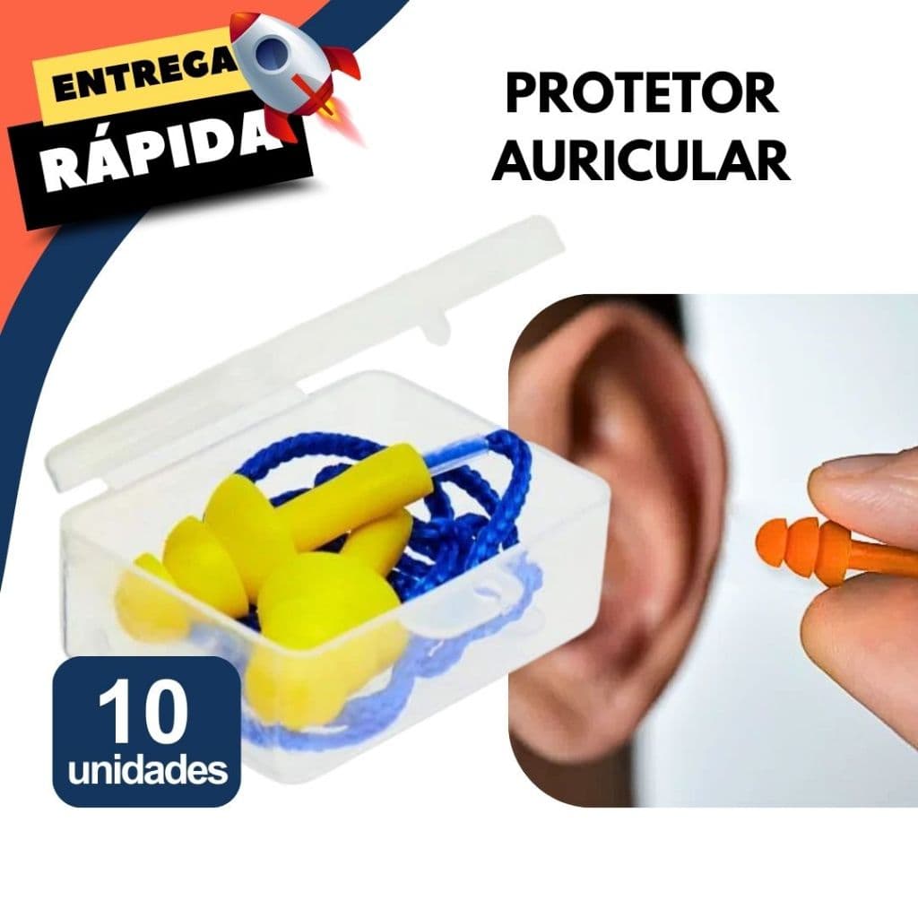 Kit Protetor Auricular Plug Silicone EPI Natação com CA 12db Anti Ruído Misofonia Crianças Autismo