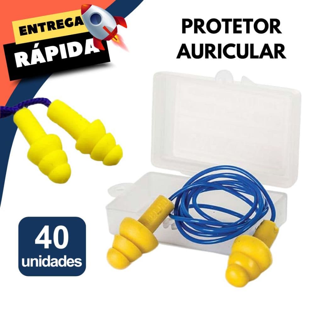 Kit 40 Protetor Auricular Silicone Plug Redução de Ruído Dormir Estudar Autismo Obra Trabalho
