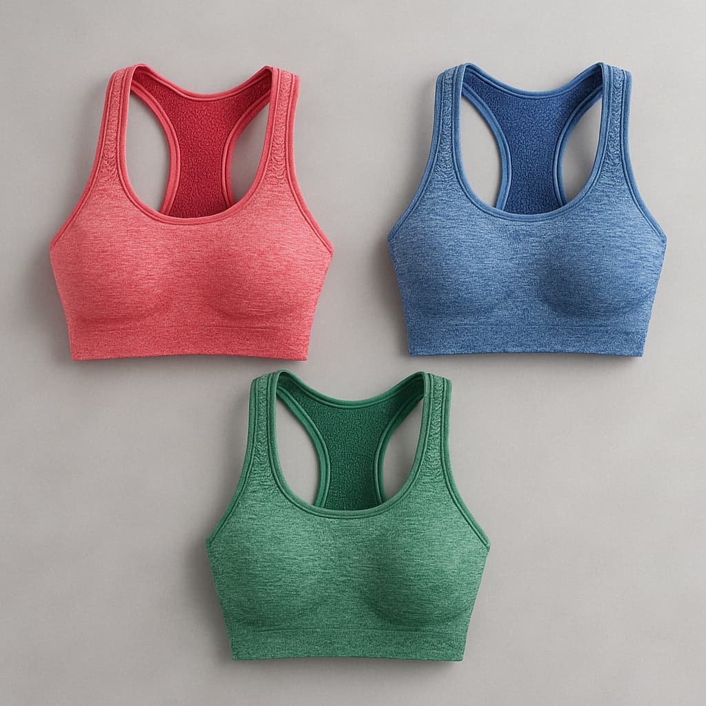 Kit 3 Tops Fitness Alta Sustentação Feminino Academia Treino Liso Cores Sortidas P M G