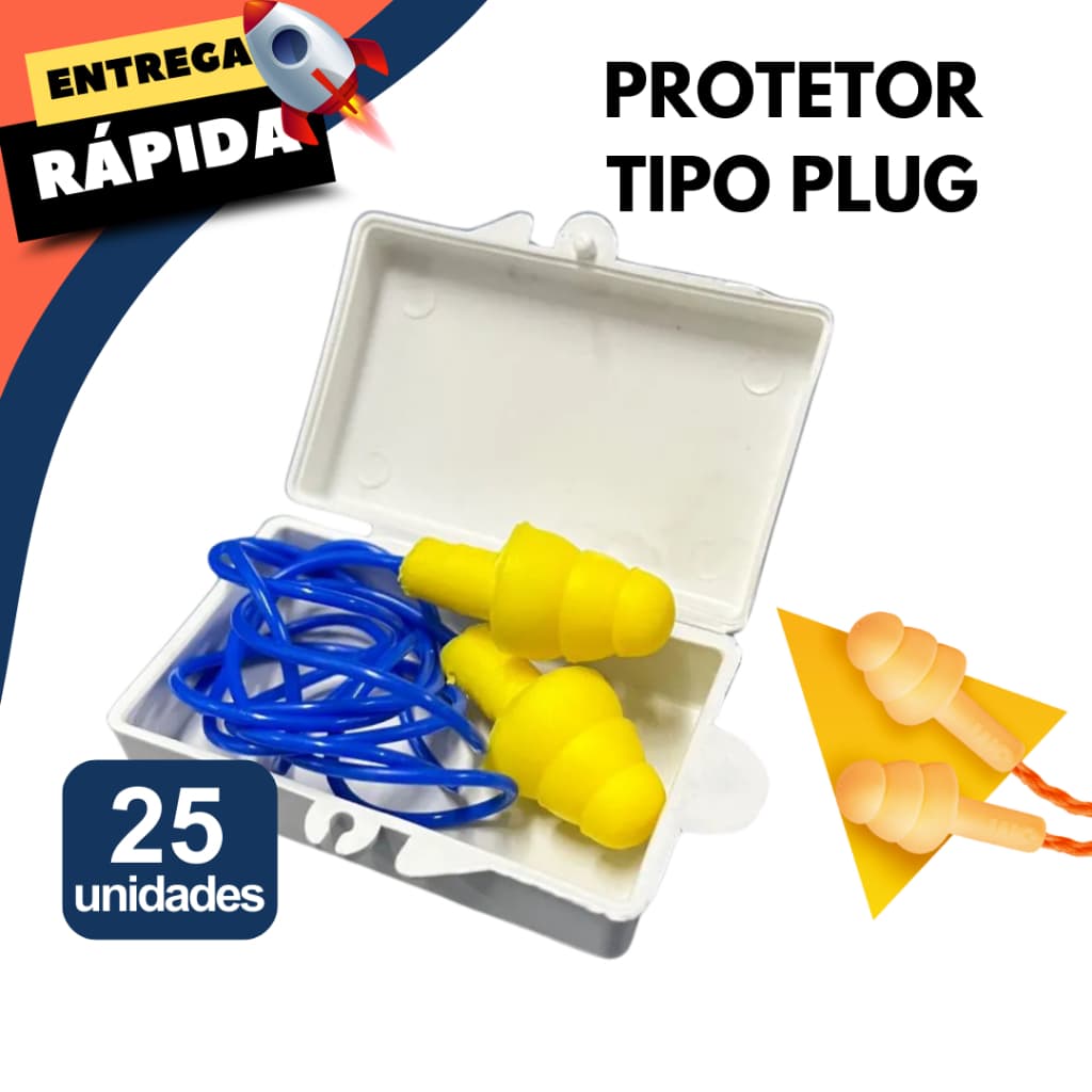 Protetor Auricular Plug Anti Ruído Alta Proteção Dormir Estudar Trabalho Obra EPI