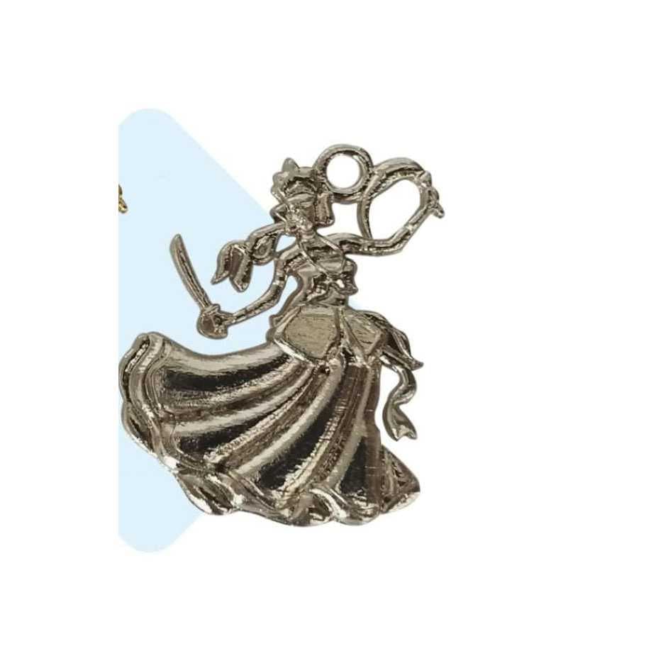 Pingente Orixá Iansã 4,5cm Prateado