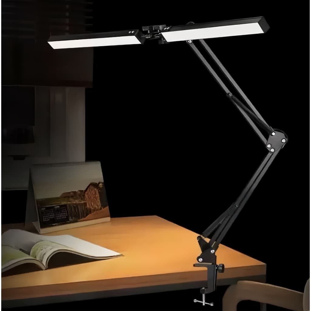 Luminária De Mesa Articulado Base Fixa E Garra Luz Led Para Quarto/leitura/escritorio