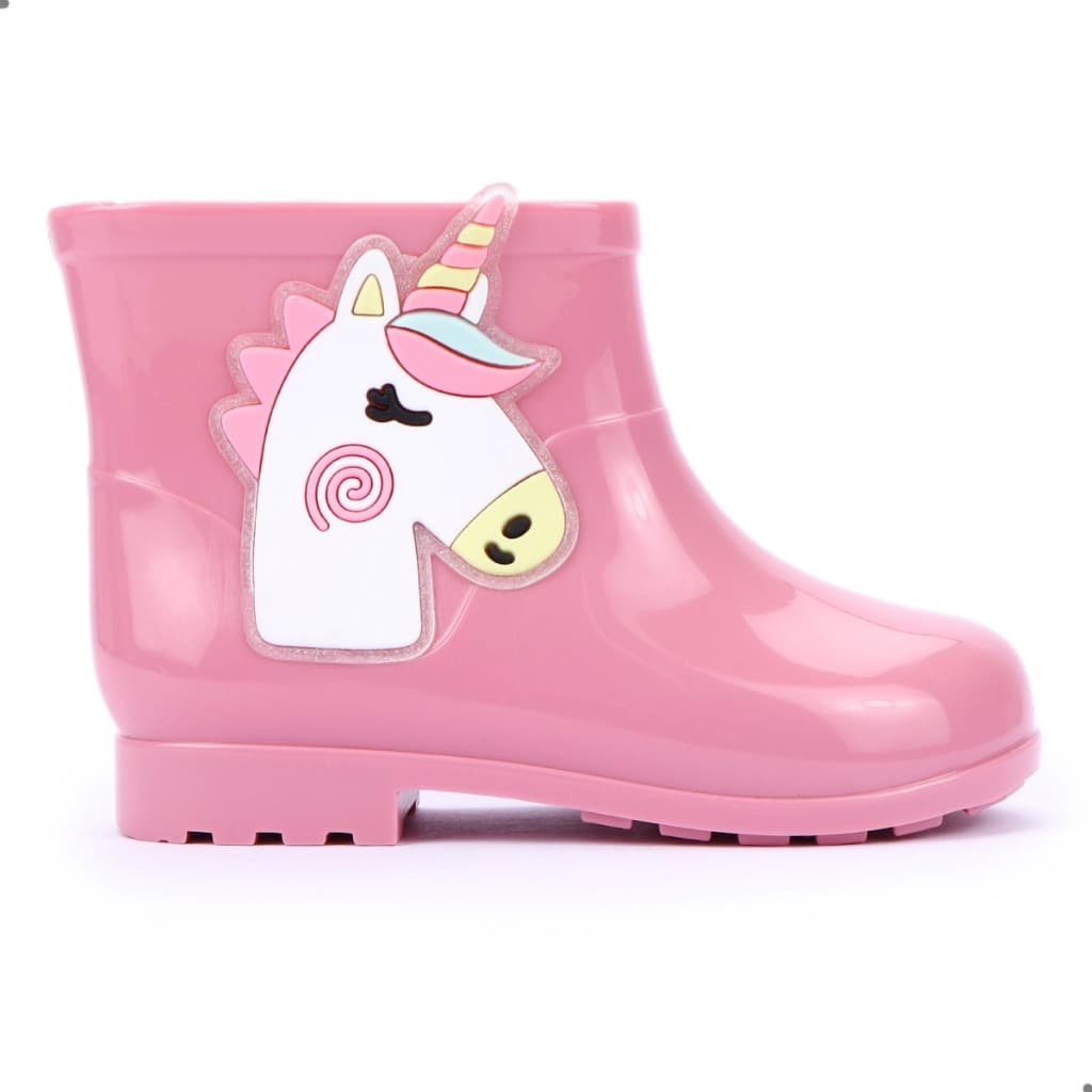Galocha Infantil Rosa Unicornio Feminino Bota Infantil Feminina Rosa Botinha Chuva Bota Menina