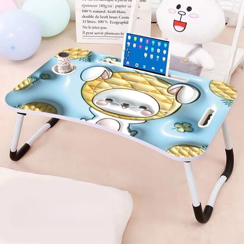 Mesinha Infantil Dobrável C/ Porta Tablet | Estampa Fofa | Pronta Entrega!