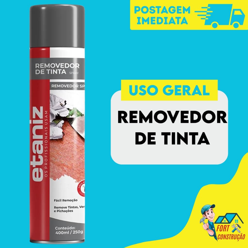 Removedor de Tinta Spray 400ML Fácil Prático Remova Tintas Indesejadas Etaniz