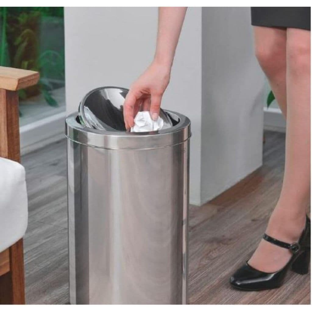 Lixeira Basculante Inox 12 litros Lixeira Para Cozinhas Banheiros Escritórios e áreas Comerciais