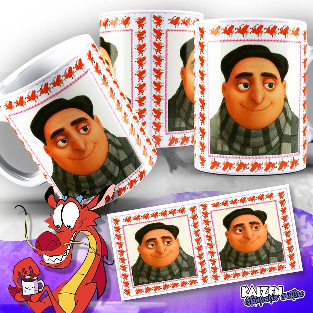Caneca Meme Gru Tsé China - Meu malvado favorito - Cerâmica