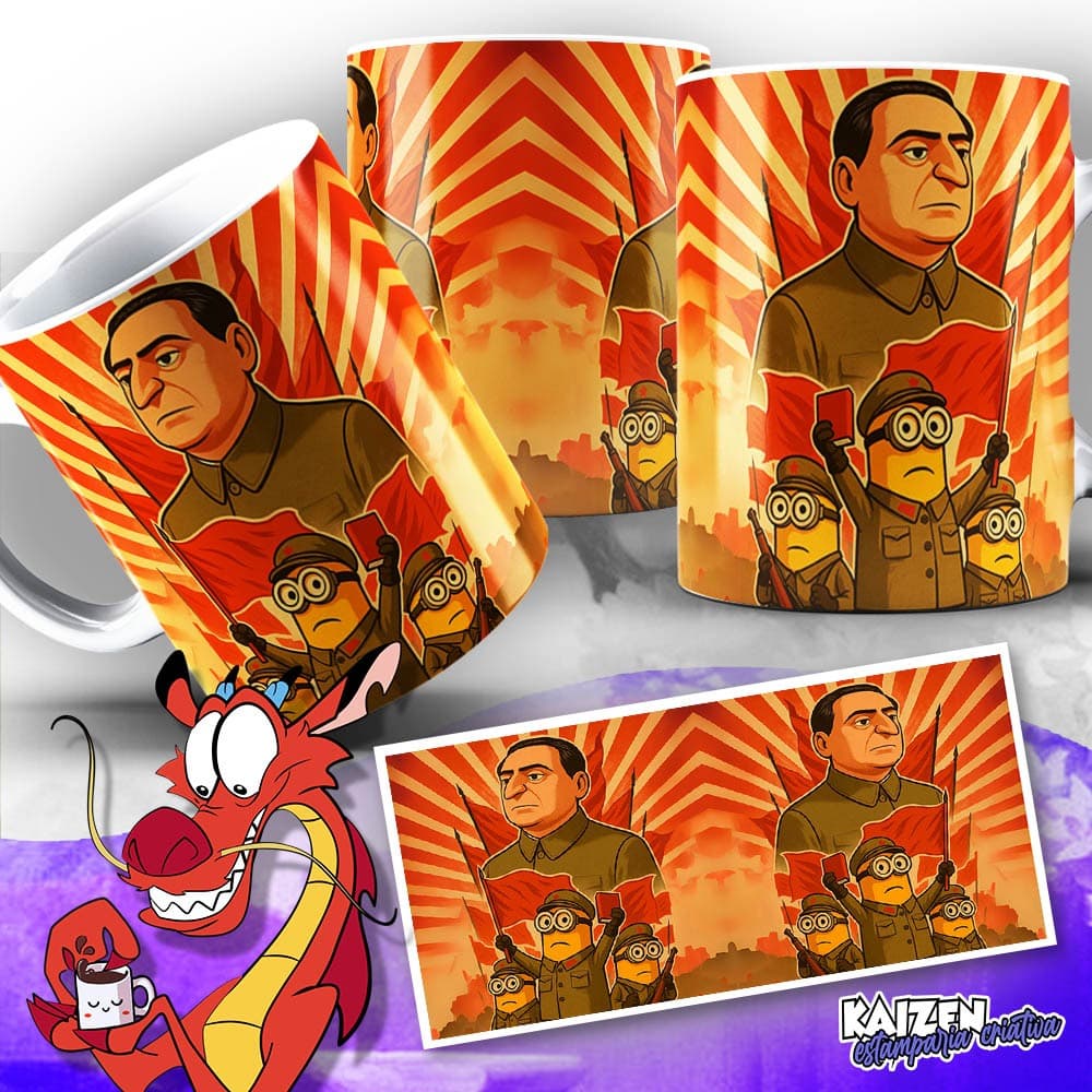 Caneca Meme - Gru e Minions China- meu malvado favorito - Cerâmica