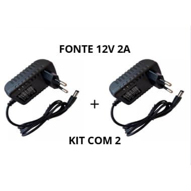 Kit Com 2 Fonte De Alimentação 12v 2a Bivolt AC/DC