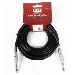Cabo MXT P10 / P10 Mono Emborrachado Preto - 5 Metros / 10 Metros
