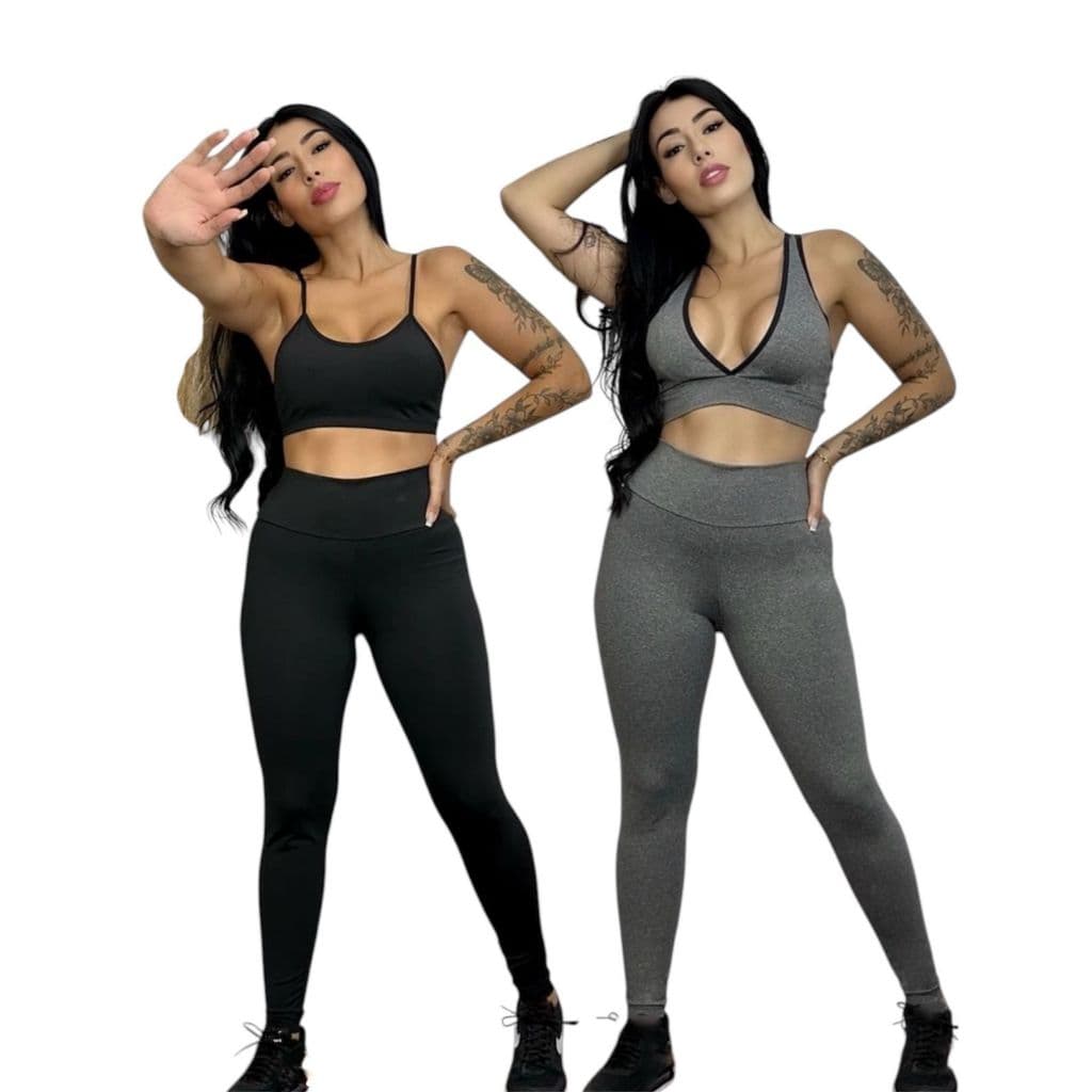 Kit Com 2 Calças Feminina Leggings Suplex Fitness Academia Grosso Yoga Sport Pilates