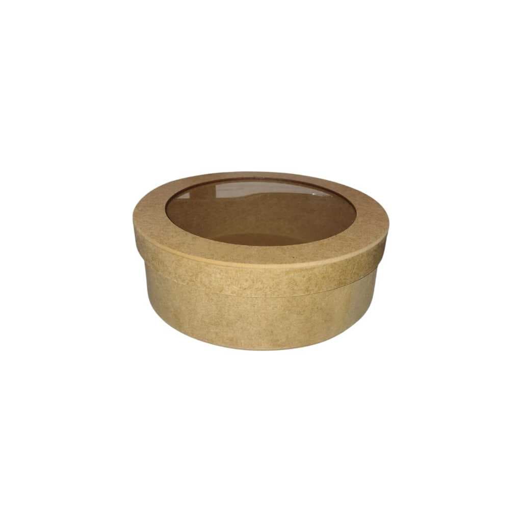 Caixa box redonda em Mdf com visor de acetato DIVERSAS MEDIDAS para presentes artesanato decoração organizador padrinhos