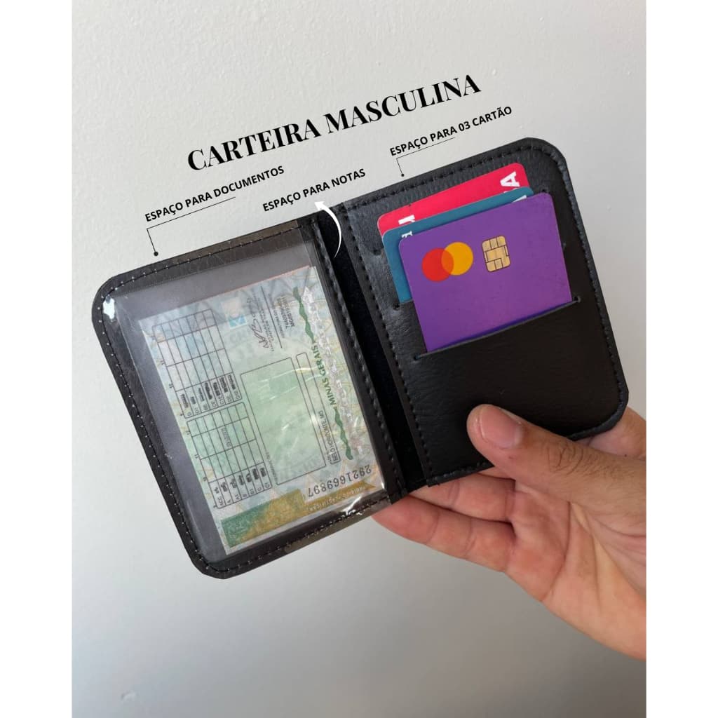 carteira masculina couro/porta cartão/carteira masculina/carteira