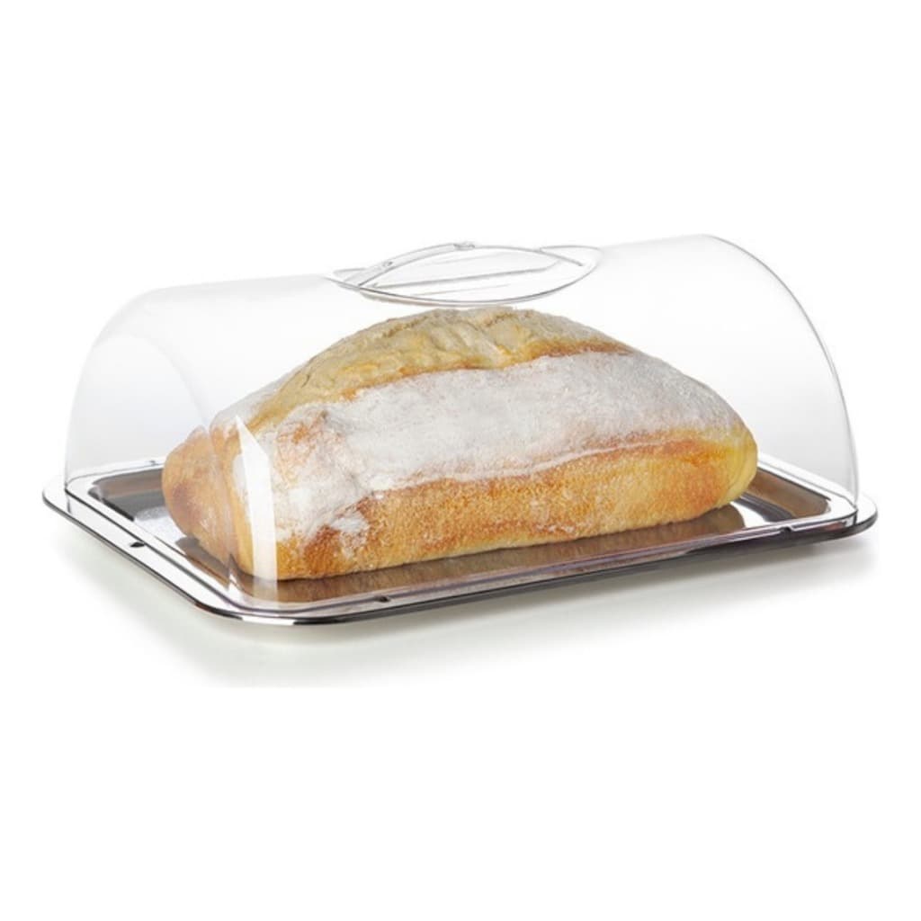 Porta Pão Bolo Aço Inox Premium Boleira Qualidade Moderno Prático Transparente Lisa Armazenador
