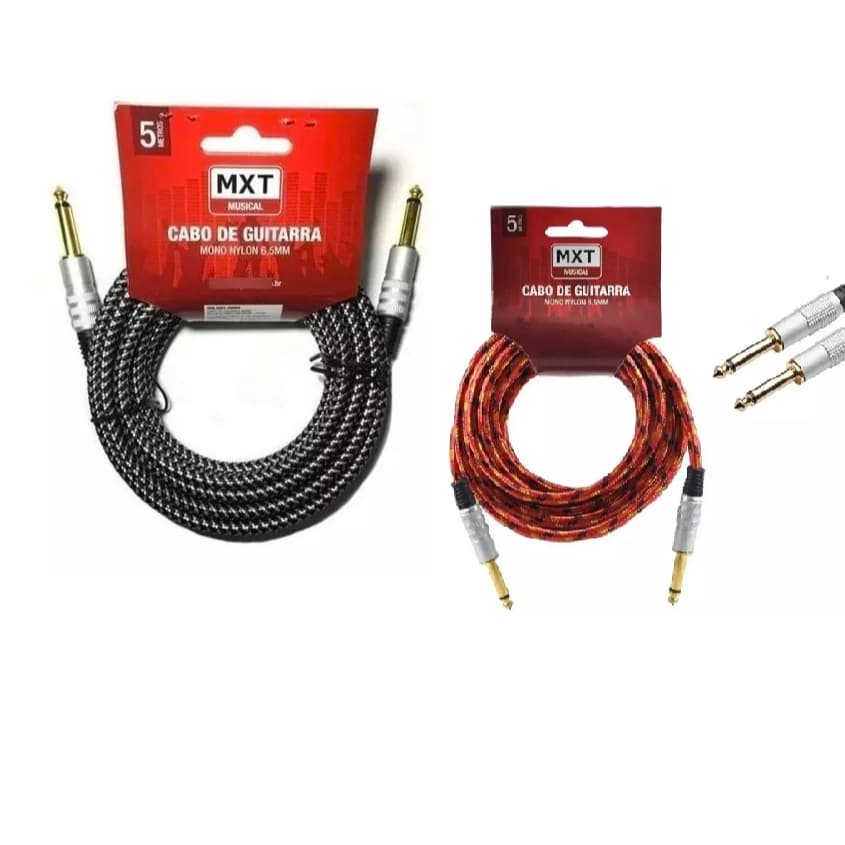 Cabo MXT -- P10 / P10 Tecido -- Blindado - 5 Metros - ESCOLHER A COR