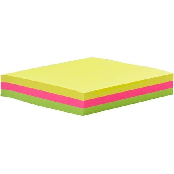 Bloco de Recado Autoadesivo 76 mm x 76 mm 3 cores Neon 150 fls