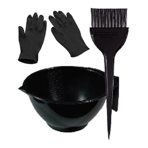 Kit P/ Tintura: 1 Pincel 1 Cumbuca 1 Par De Luva Nitrilica