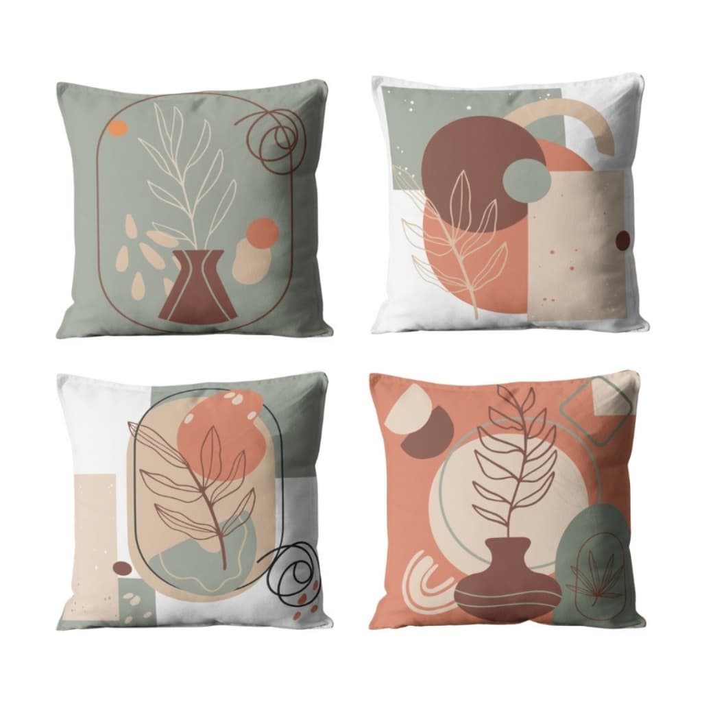 Capas de Almofadas 45x45 cm Kit com 4 Unidades Micropercal Decorativas para Sofá ou Cama