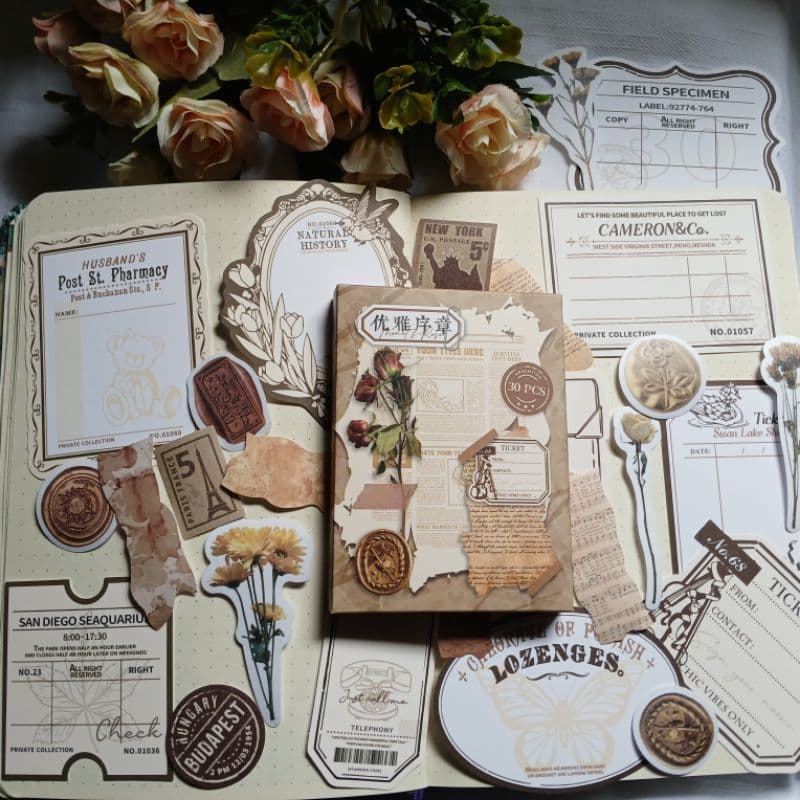 kit 30 itens scrapbook bullet journal planner