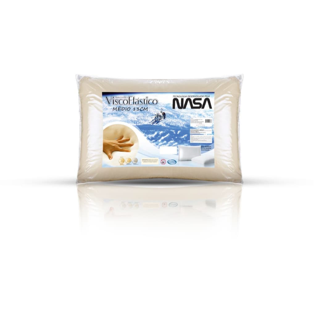 Travesseiro Nasa Viscoelástico 10cm | Espuma da NASA | Conforto Ortopédico e Anatômico