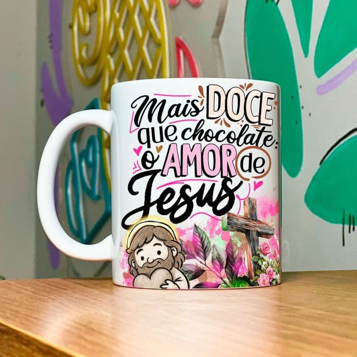 canecas xícaras copos para bebidas quentes para café com frases de pascoa jesus envio imediato