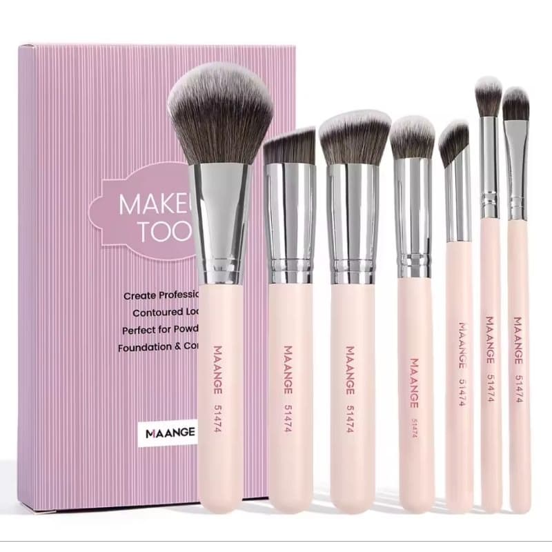 MAANGE KIT DE PINCÉIS 07 PEÇAS, COM CERDAS MACIAS