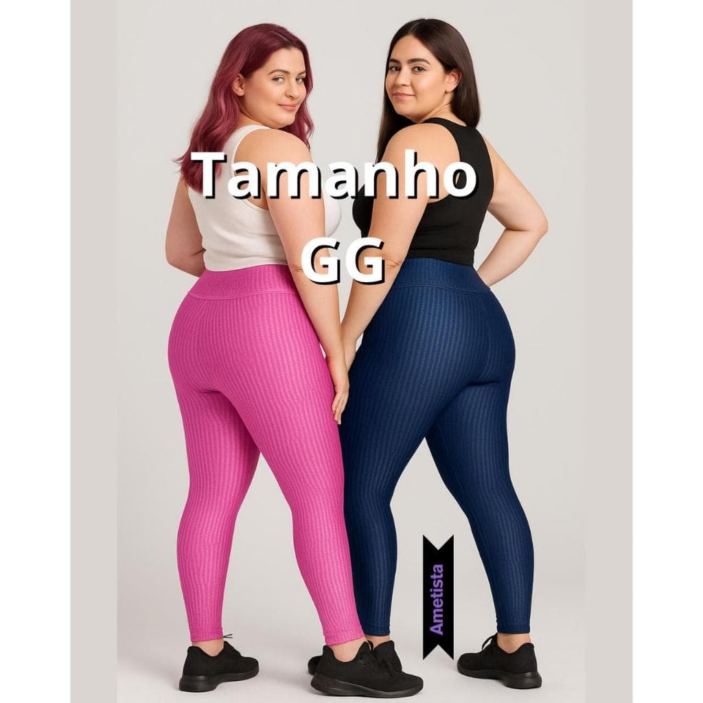 Calça Legging 3D Cintura Alta Moda Fitness Tamanho GG
