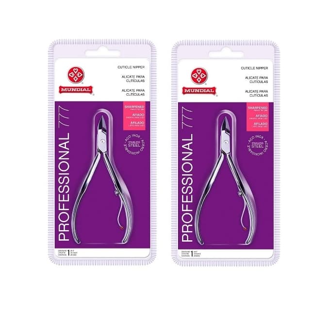 Kit com 2 Alicates de Cutícula Mundial 777 – Professional Inox