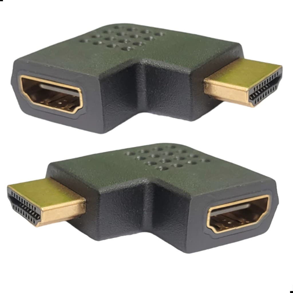 Adaptador Hdmi 90 Graus Em L Hdmi Macho X Hdmi Femea Horizontal Direita Esquerda