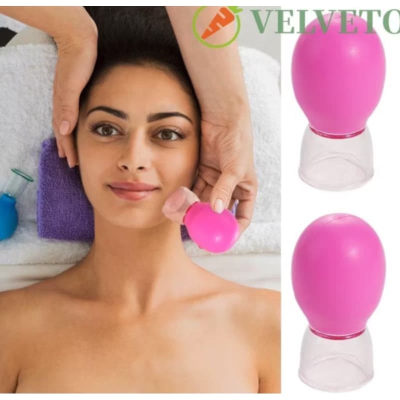 kit 2 Ventosa Rosto Massageador lifting Reduz Flacidez