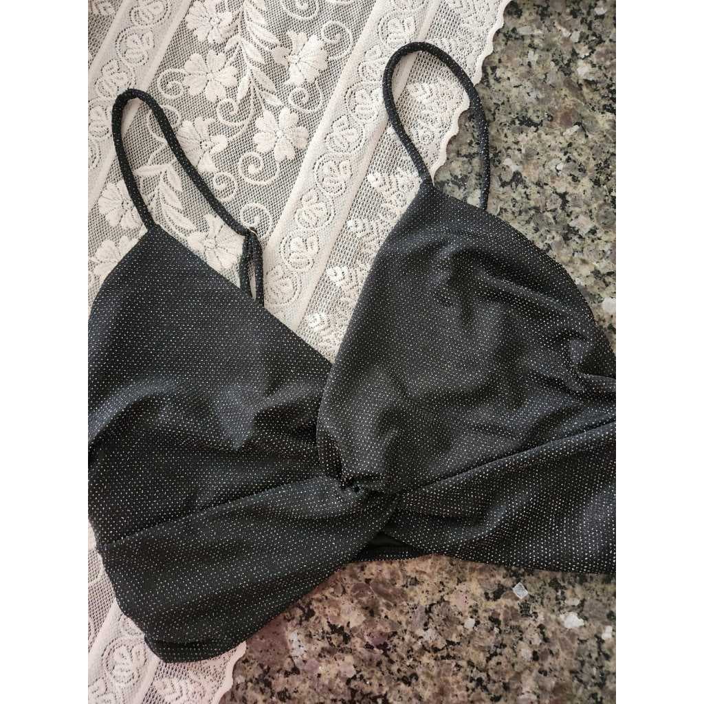 Top preto de lurex