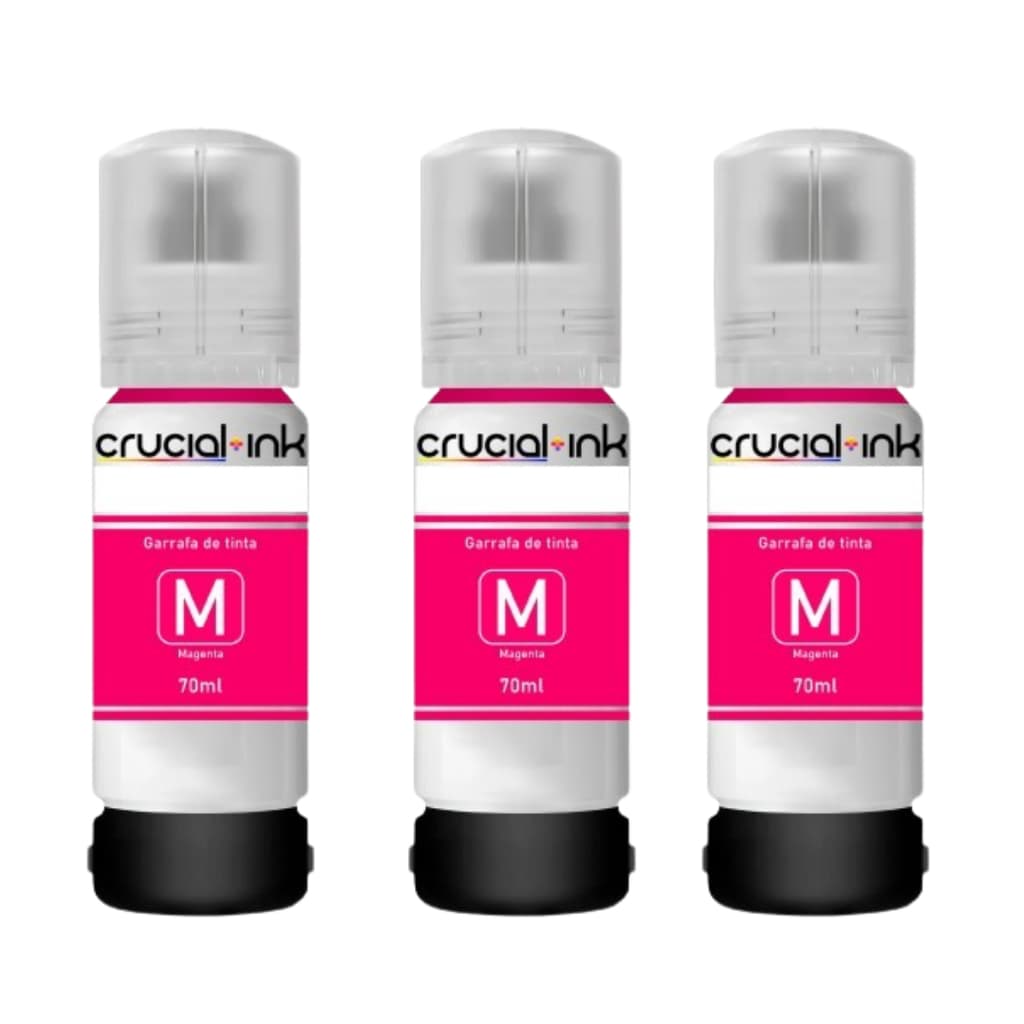 Kit 3 Refil  Tinta Magenta Compativel P/ Epson T544 L3250 L3210 L3110 L3150 Color