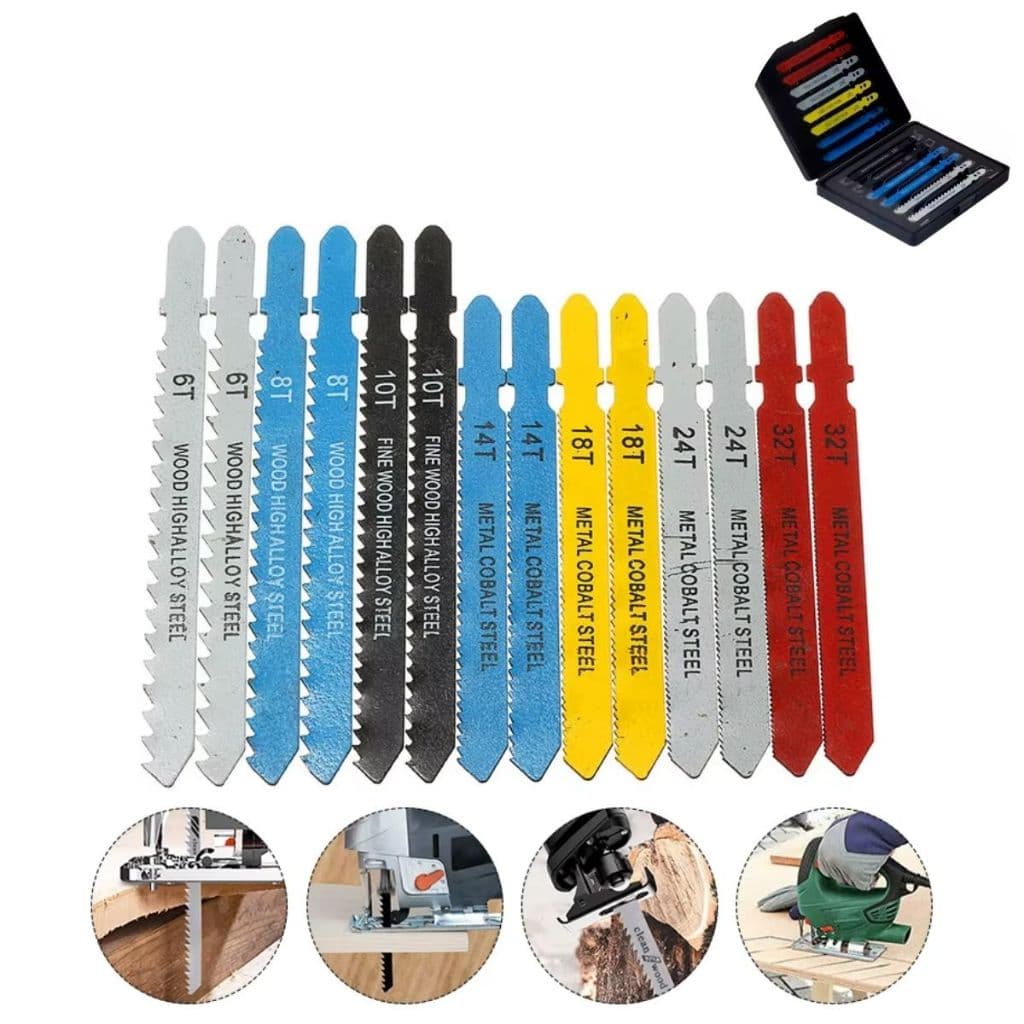 Kit Jogo Lâminas Serra Tico Tico Encaixe Universal 14 Peças