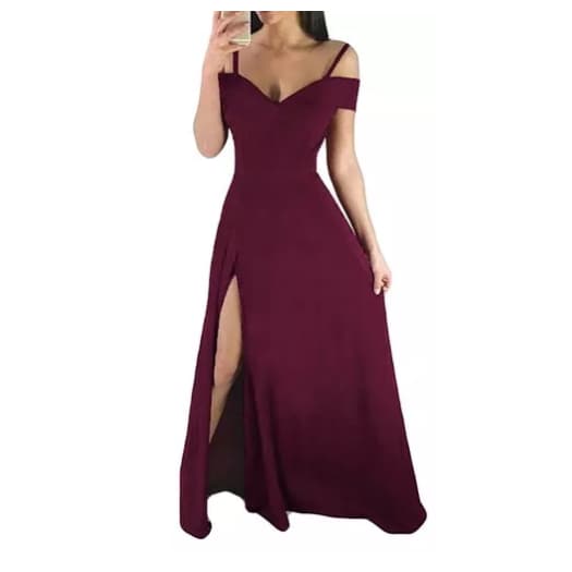 Vestido Longo de Festa Bojo Madrinha Casamento Fenda Alcinha
