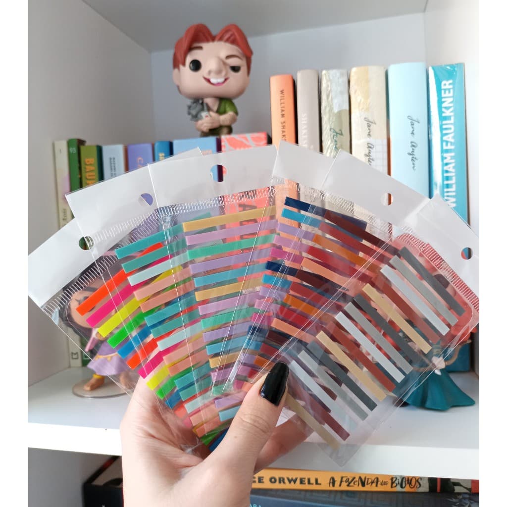 5 pacotes de flags post it fininhas, 1500 flags coloridas transparente, stick note, marcador adesivo