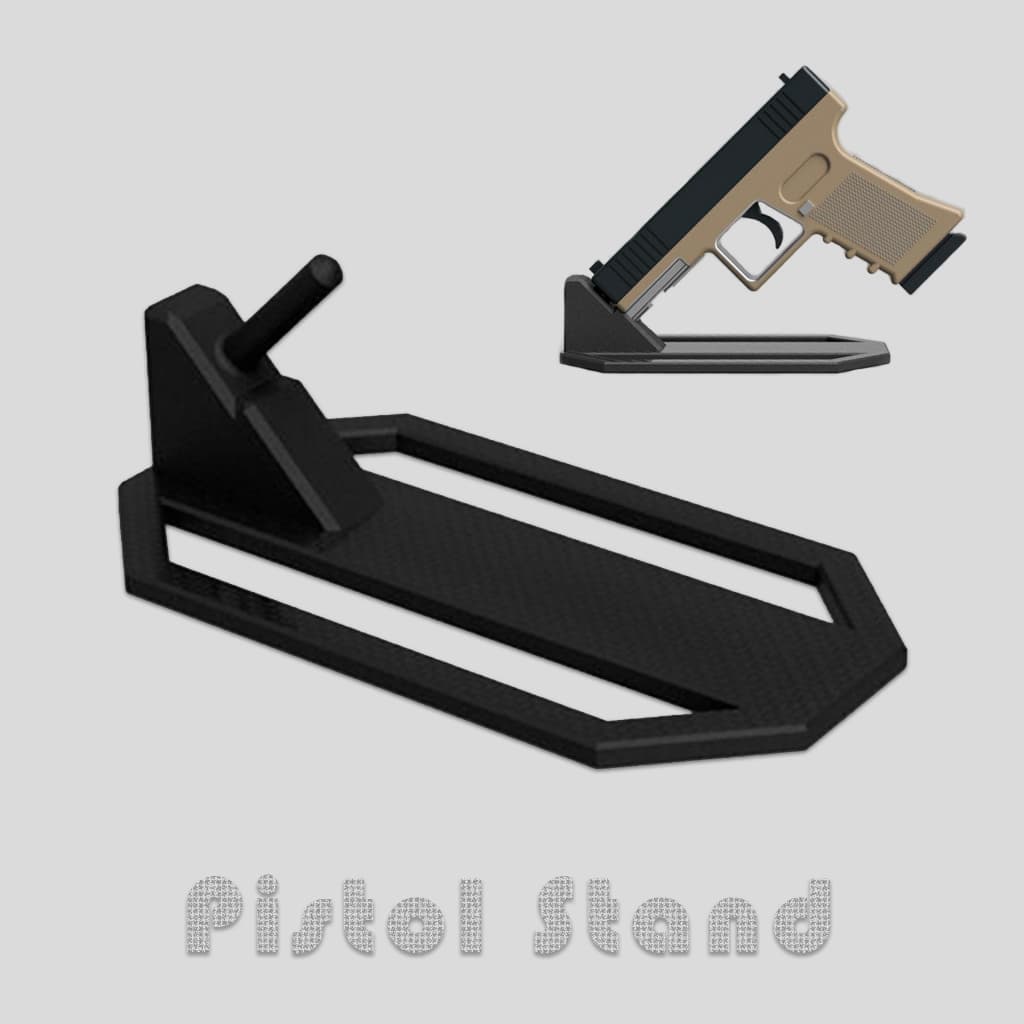 Stand Pistol Suspenso Air Soft 3D Encaixe 6mm Decorativo Para Exposição De Pistolas - 8,0cm X 15,0cm