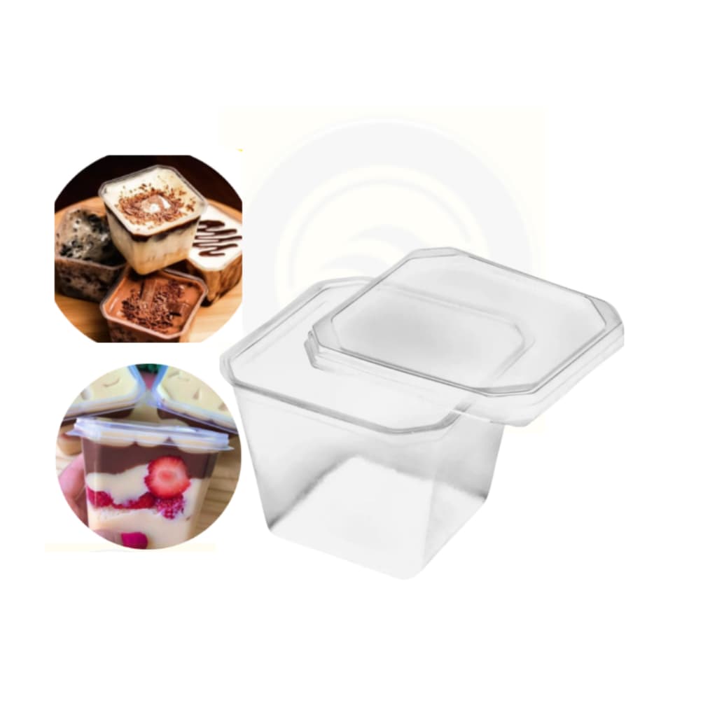 POTE 250 ML QUADRADO PARA DOCES COM 100 UNIDADES