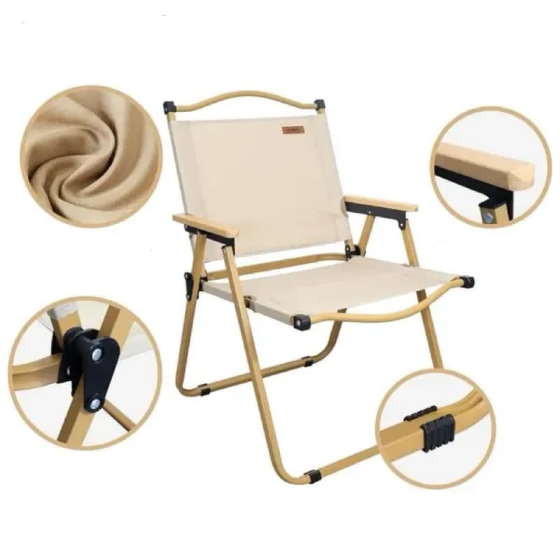 Cadeira Dobrável Acampamento e Praia Reforçada com Apoio de Braço – Conforto e Resistência p/ Praia, Camping e Jardim