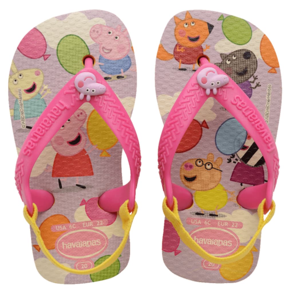 Chinelo Havaianas Baby Masha Peppa Pig Princesa Ariel Nasa Infantil Minnie Lilas Elástico Desenho