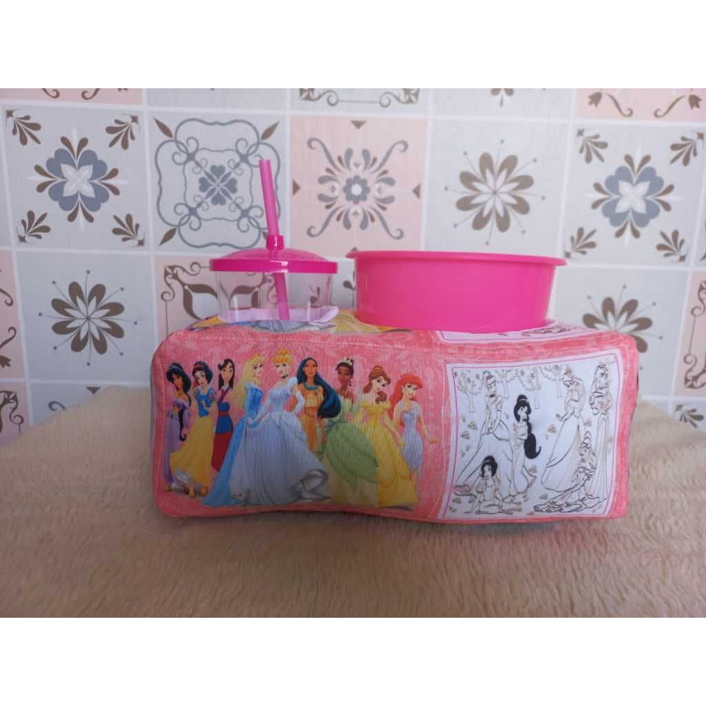 KIT CINEMA ALMOFADA  PRINCESAS + BALDE + COPO