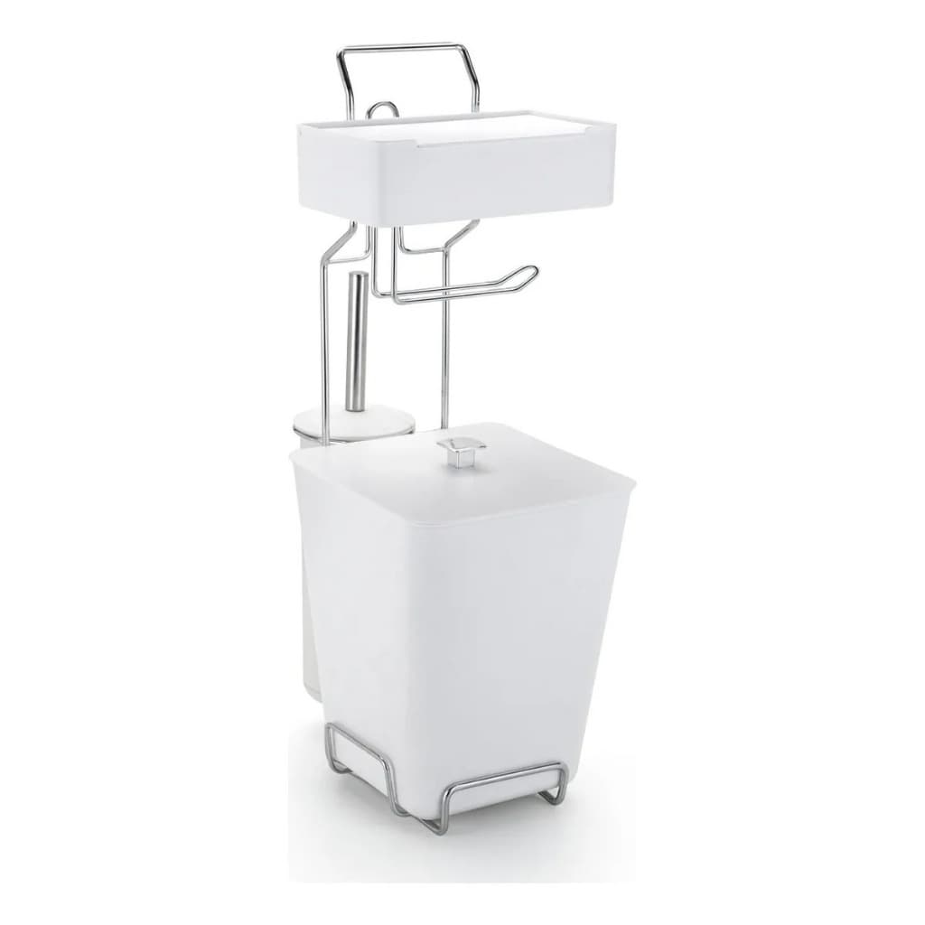 Suporte Papel Higiênico Com Lixeira Escova Sanitária Porta Lencinho 5x1 Arthi