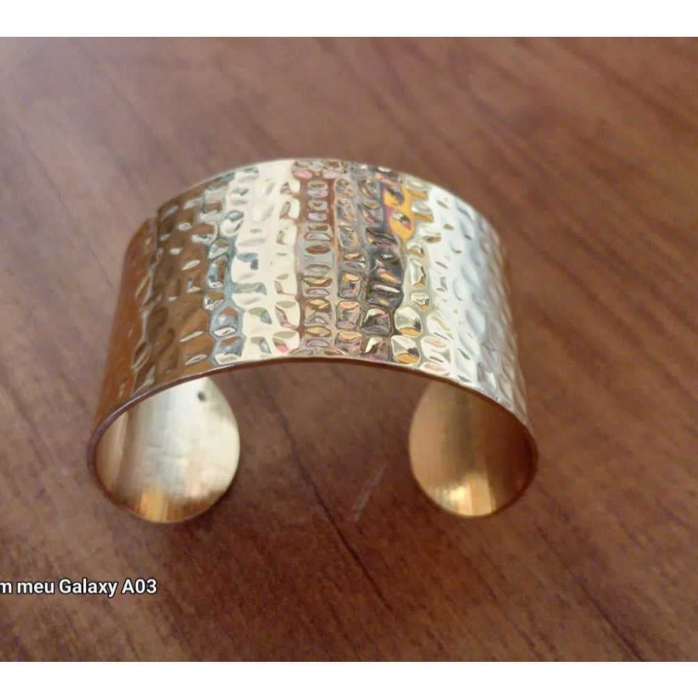 BRACELETE FEMININO DOURADO AÇO INOX