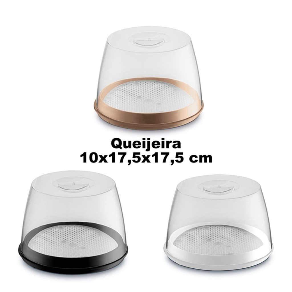 Queijeira Porta Frios com Tampa Acrílico Quartzo - Uz