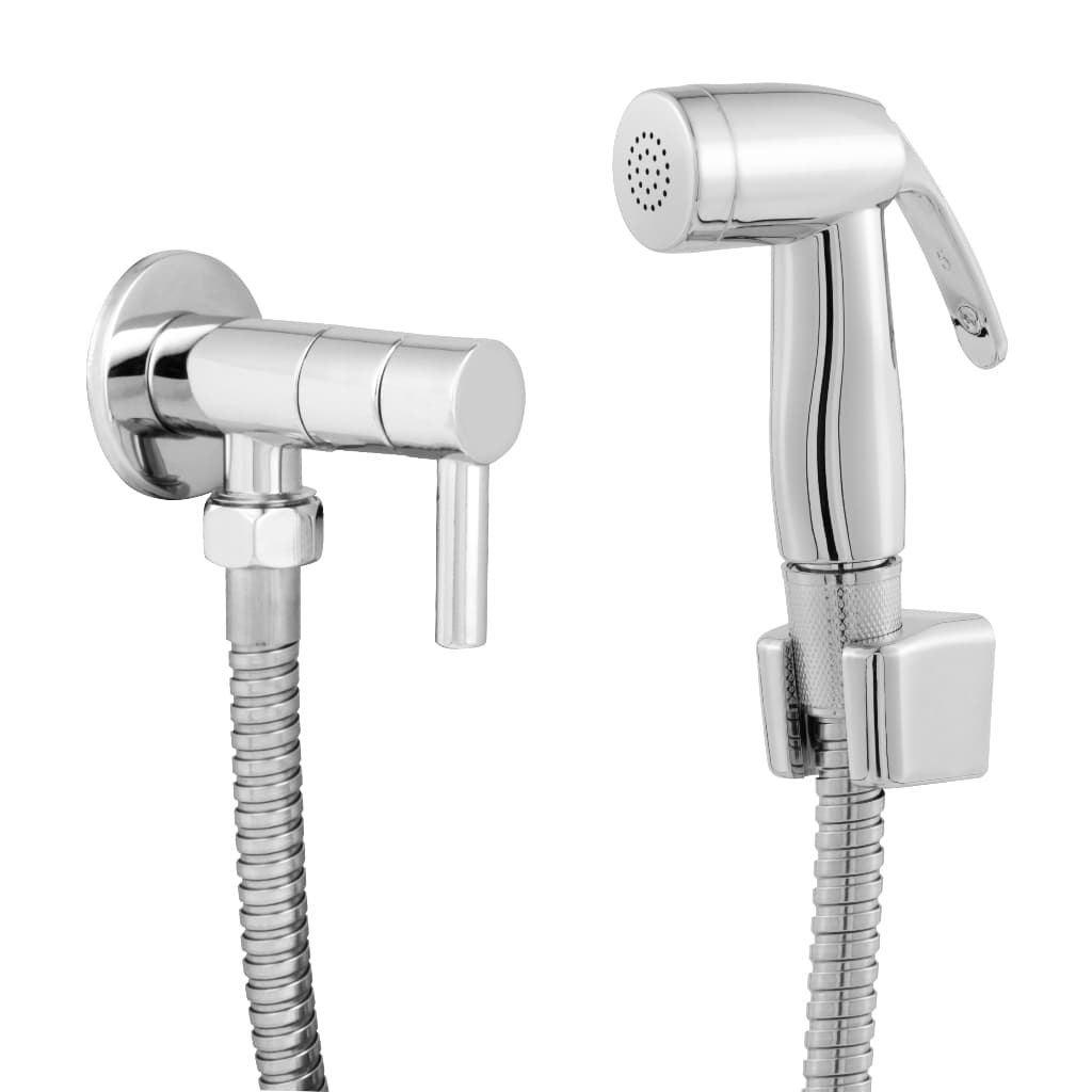 Ducha Higiênica Completa Inox Cromada Redonda Flexivél 1,2m Abs Premium Bonow Metais