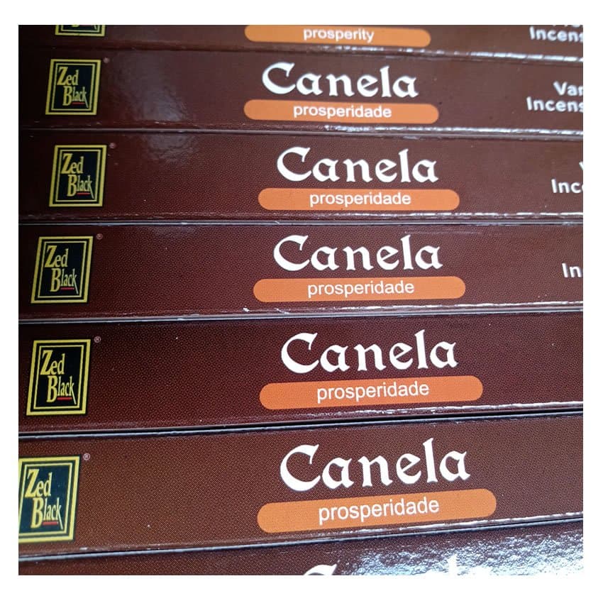 kit de Incenso Indiano  Zed Black aroma Canela relaxamento e meditação 5 Caixinhas  40 varetas
